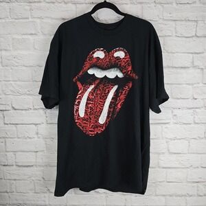 Rolling Stones Zip Code Tour T-Shirt 2XL Black Graphic Tongue Double-Sided...‎